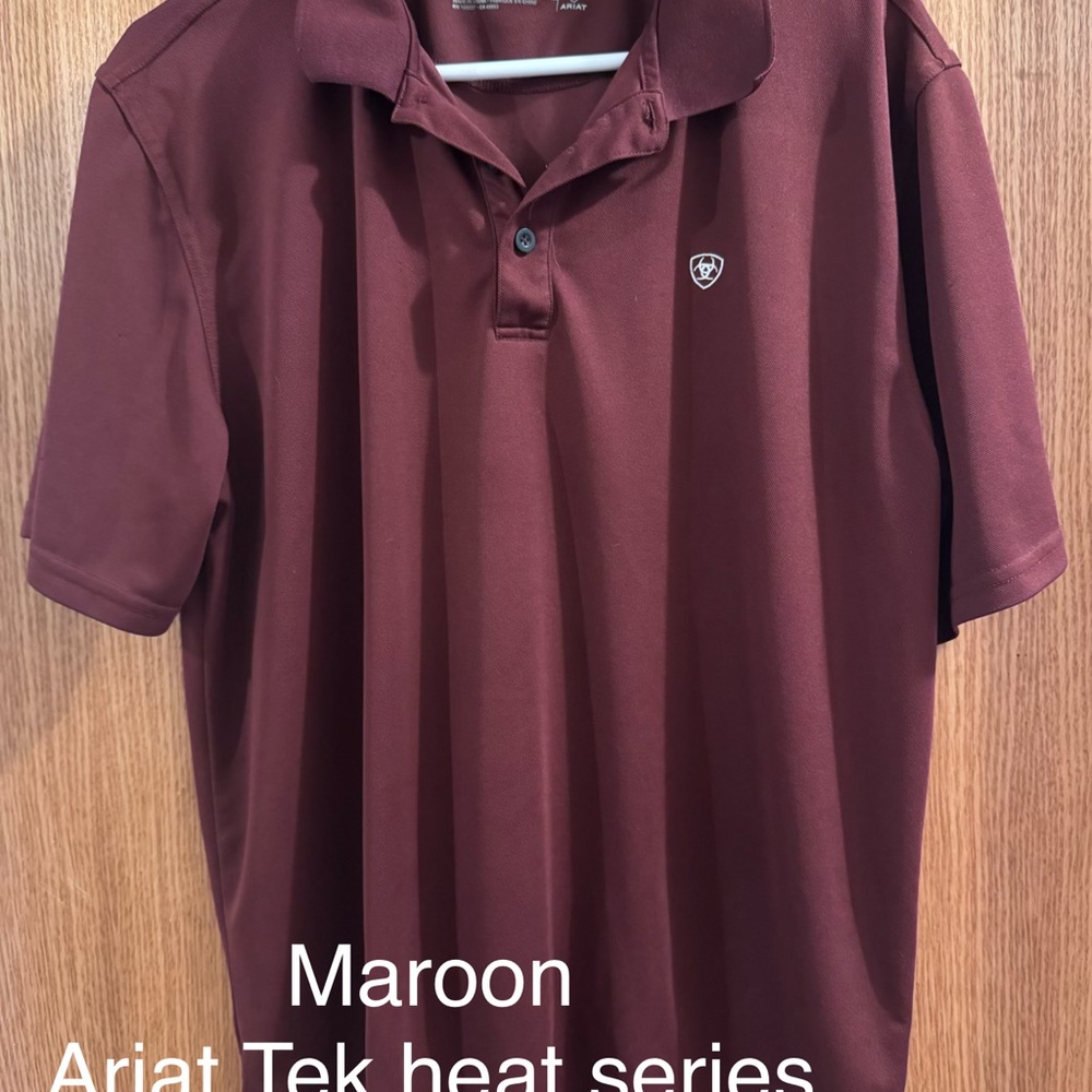 Ariat Maroon Performance Tek Polo